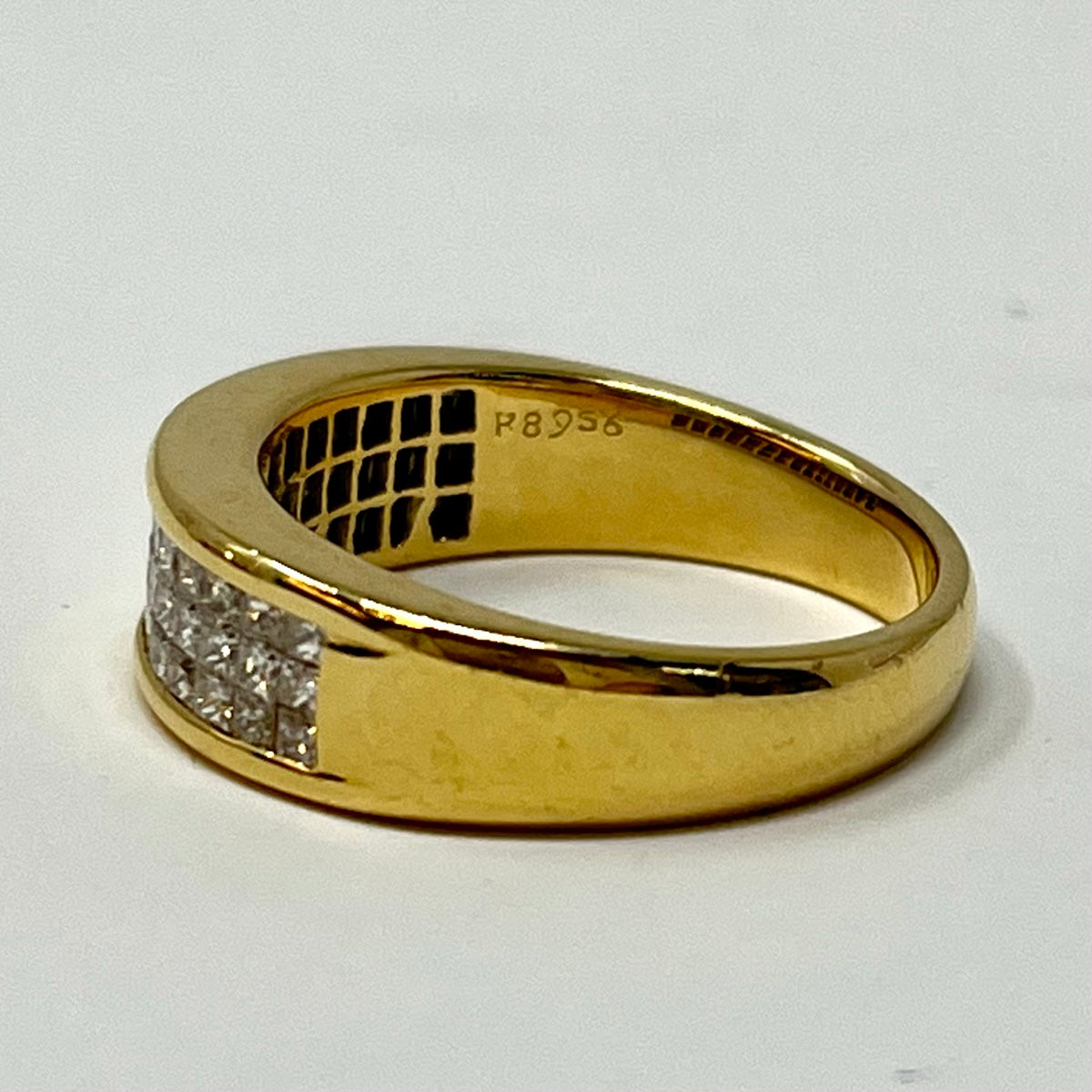 18K Gold Ring with Invisible Set Diamonds