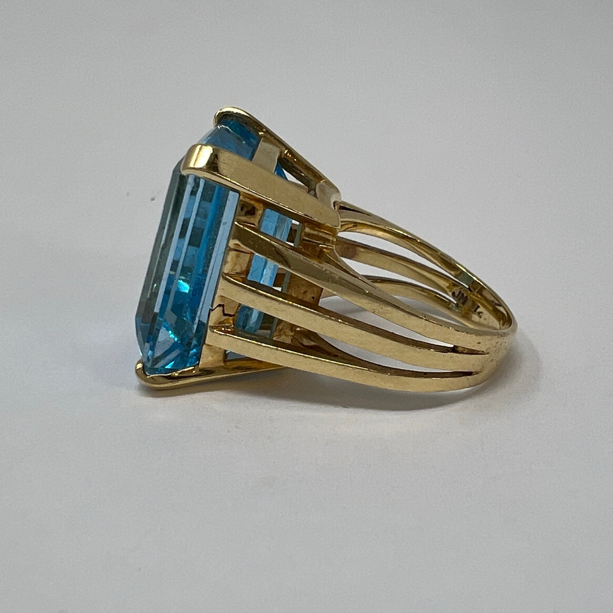 14K Gold Ring with Blue Topaz