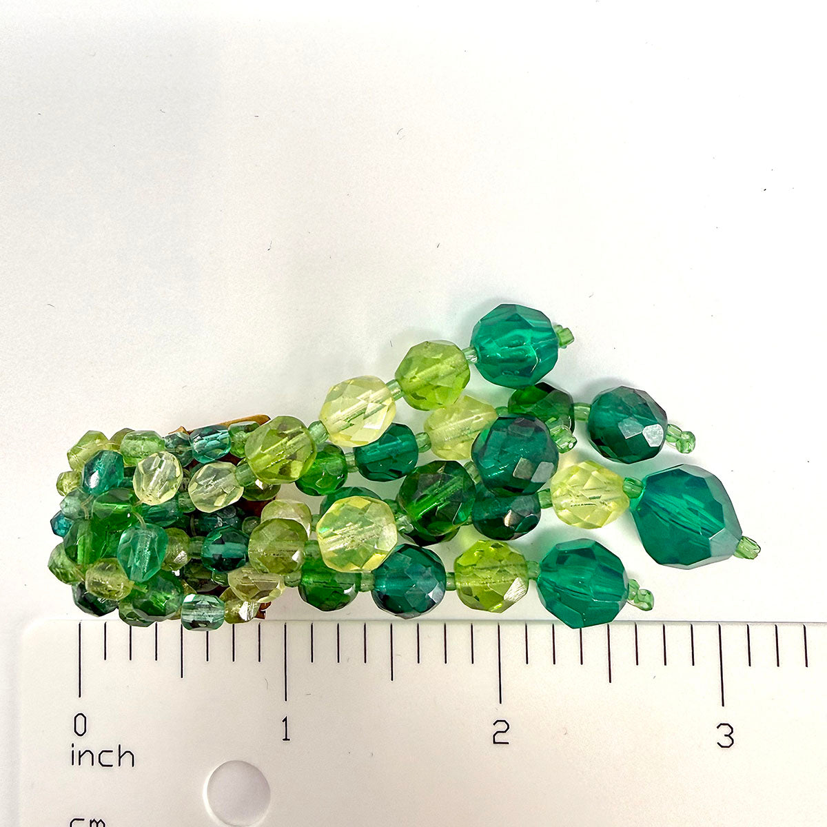 Signed Coppola e Toppo Green and Clear Bead Clip-on Earrings