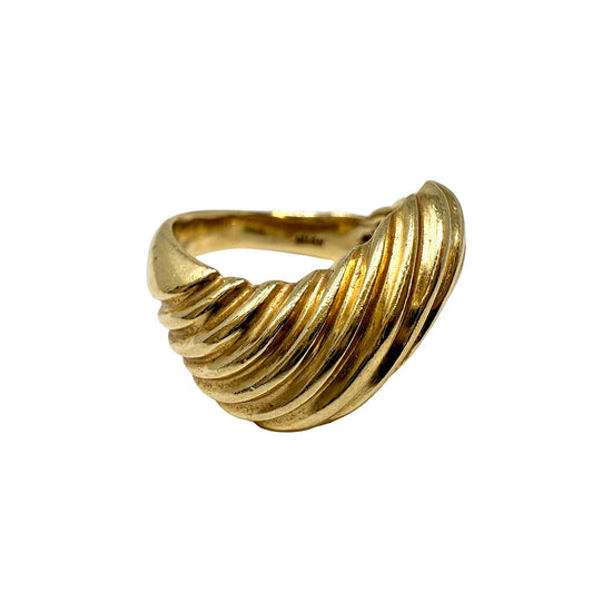 14K Gold Ribbed Ring