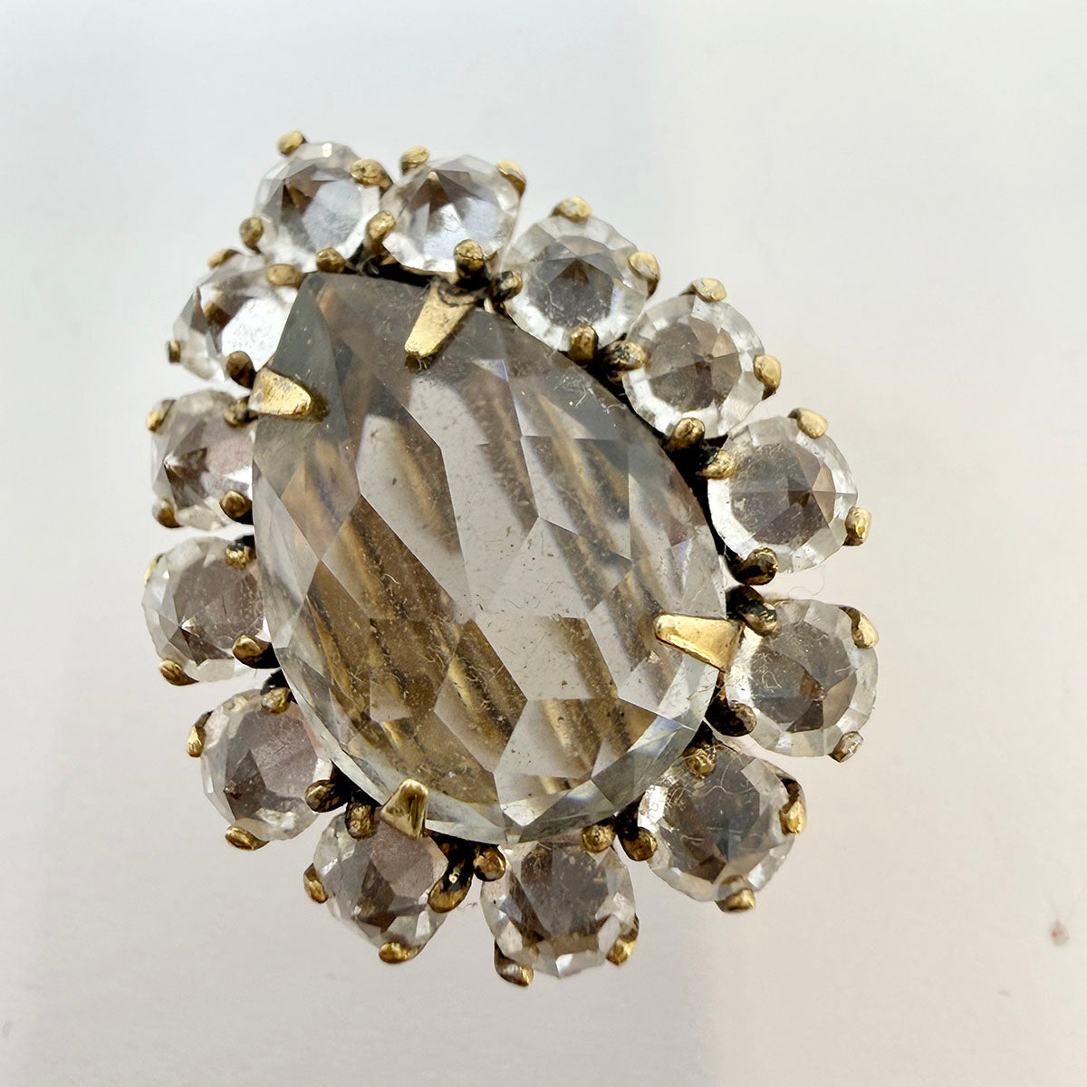Schreiner Teardrop Shaped  Rhinestone Clip-on Earrings