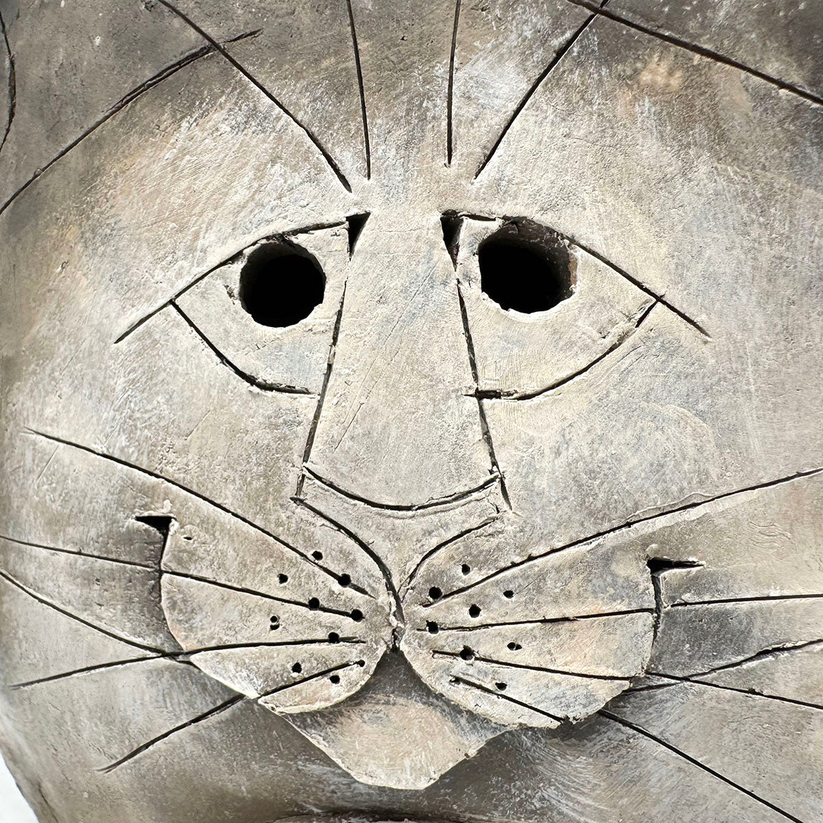 Curled Cat Sculpture, Signed
