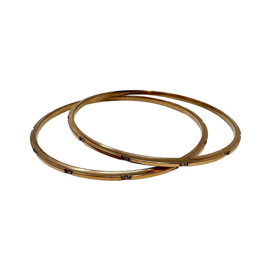 Set of 2 Titanium Bangles with 12 Diamonds each