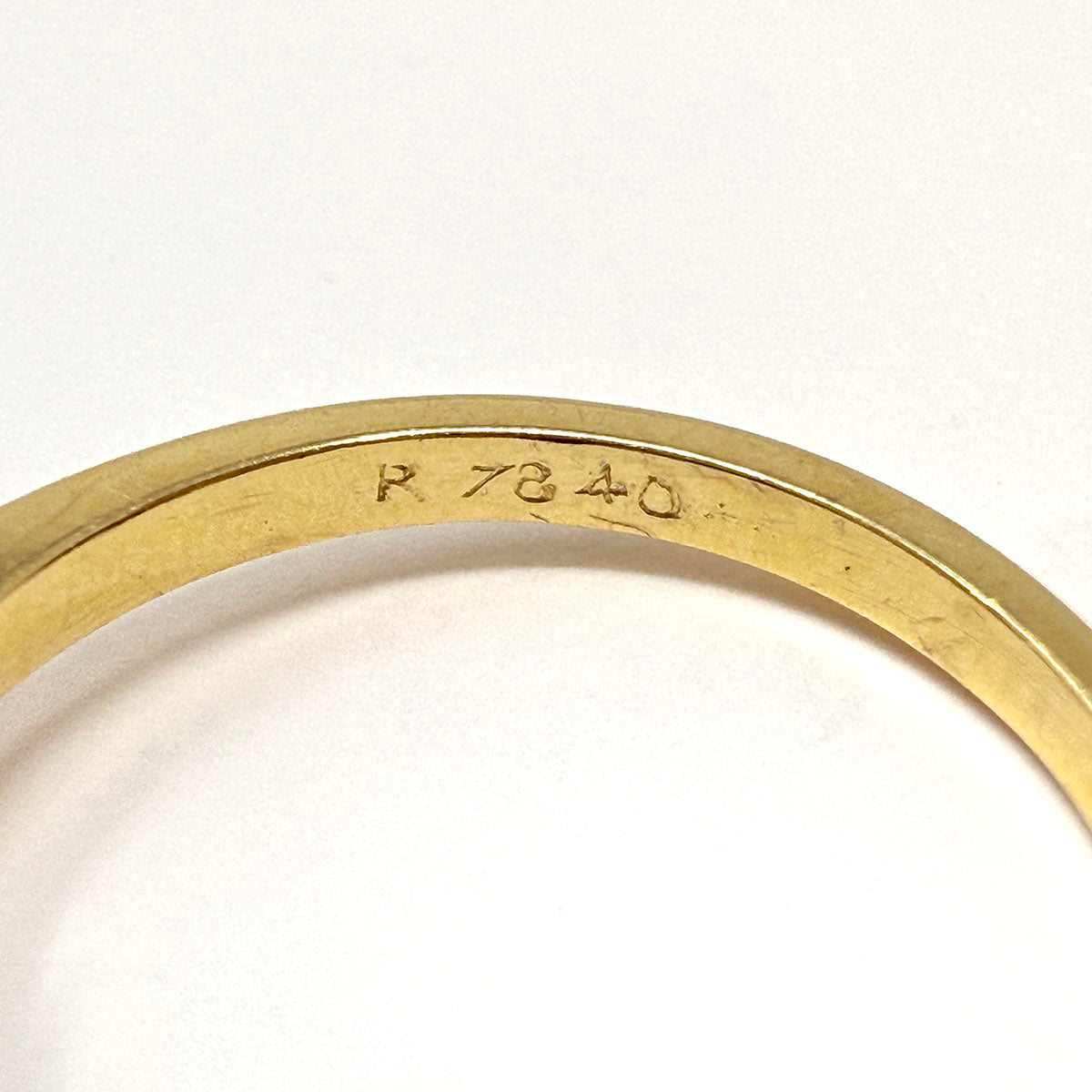 18K Gold Ring with Prong Set Emerald and 2 Diamonds