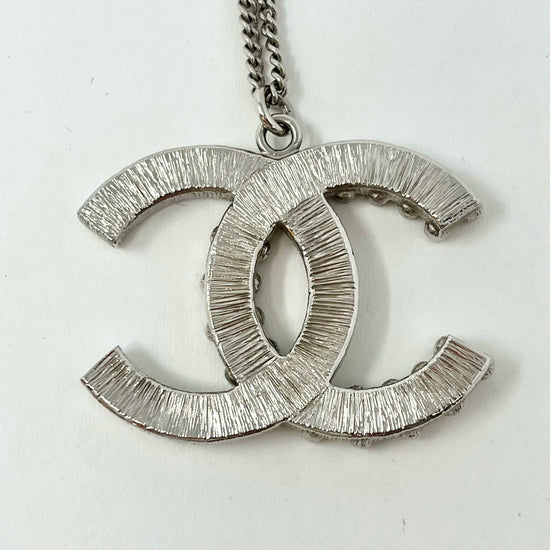 Chanel Interlocking Crystal Embellished CC Pendant Necklace