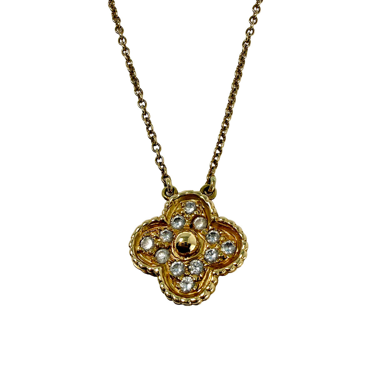 Van Cleef & Arpels Vintage Alhambra Diamond Pendant Necklace