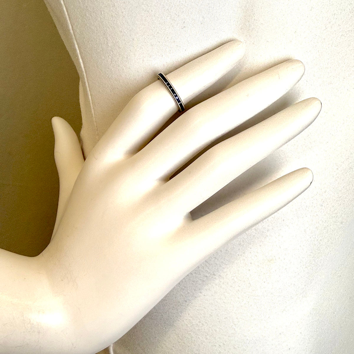 Platinum Ring with 36 Square Faceted Sapphires