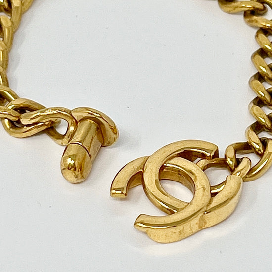 Chanel 24K Gold Plated 1996  Turn Lock Bracelet