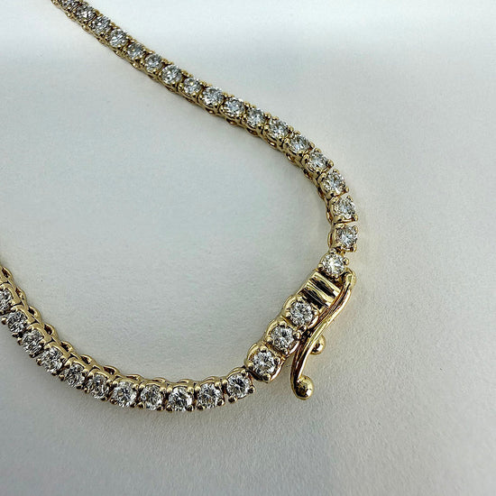 14K Yellow Gold 4.25 ct. Lab Grown Diamond Tennis Necklace