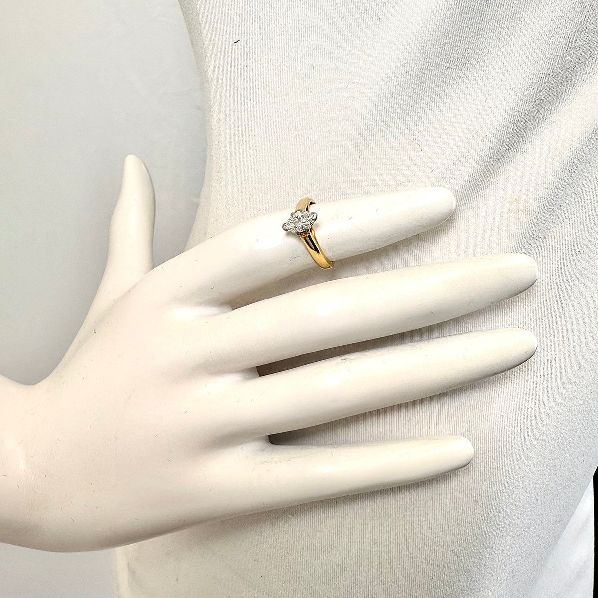18K Gold Ring with 0.71 Marquise Cut Diamond