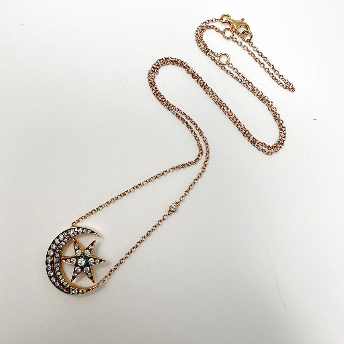 Shay 18K Cresent, Moon and Star Pendant Necklace