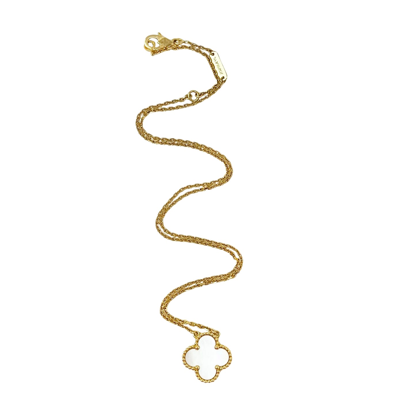 Van Cleef & Arpels Vintage Alhambra 18K Gold Pendant 16.5" Necklace