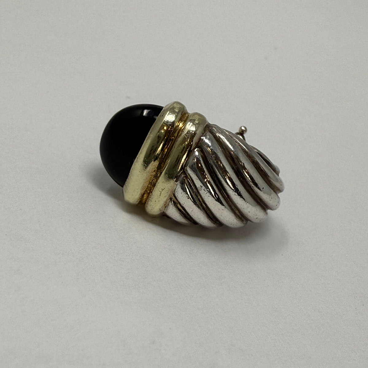 David Yurman Two-tone  Onyx Shrimp Earrings