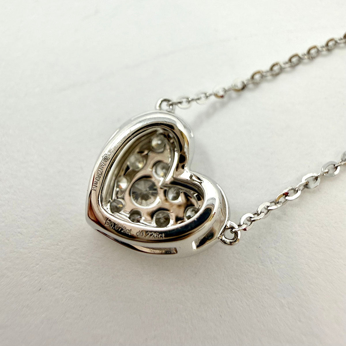 18K White Gold Necklace with Diamond Heart Pendant