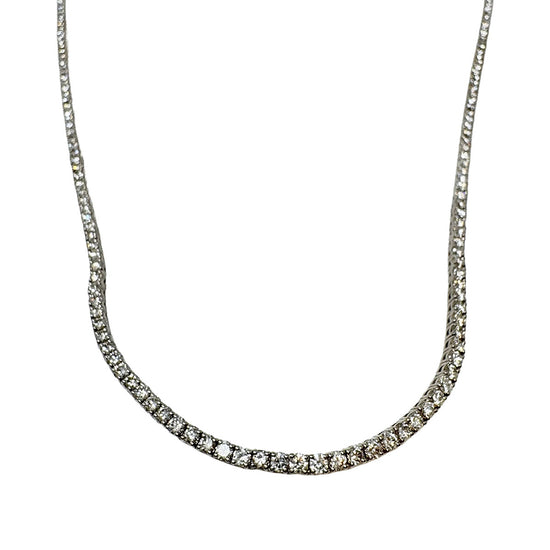 18K White Gold 7.28ct Diamond Tennis Necklace