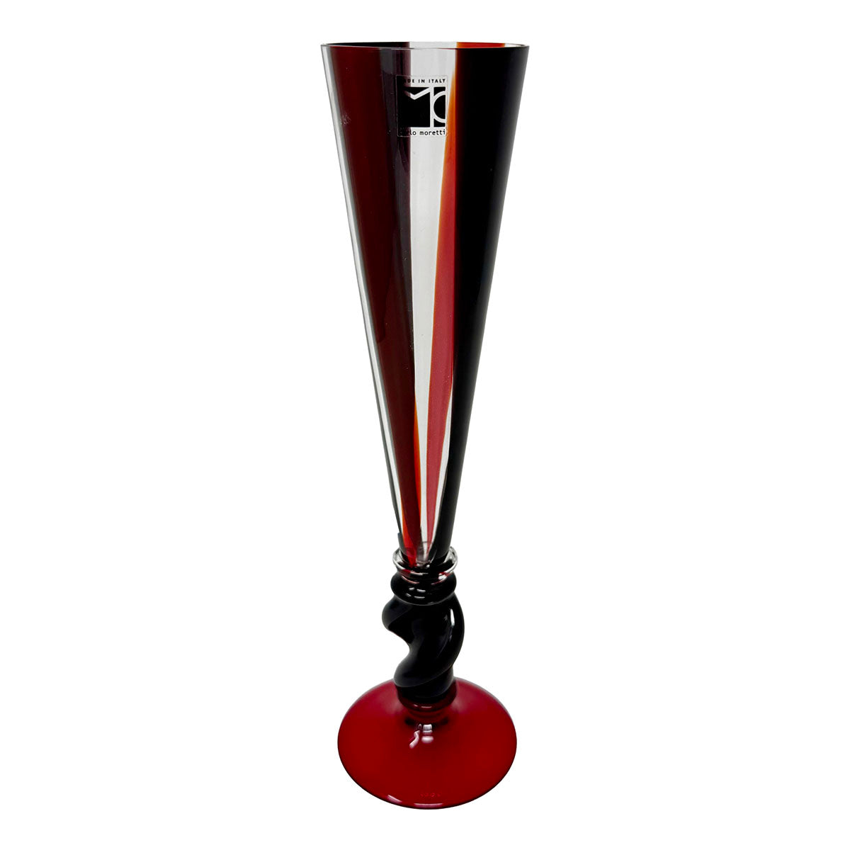 Art Glass Champagne Flute, Signed