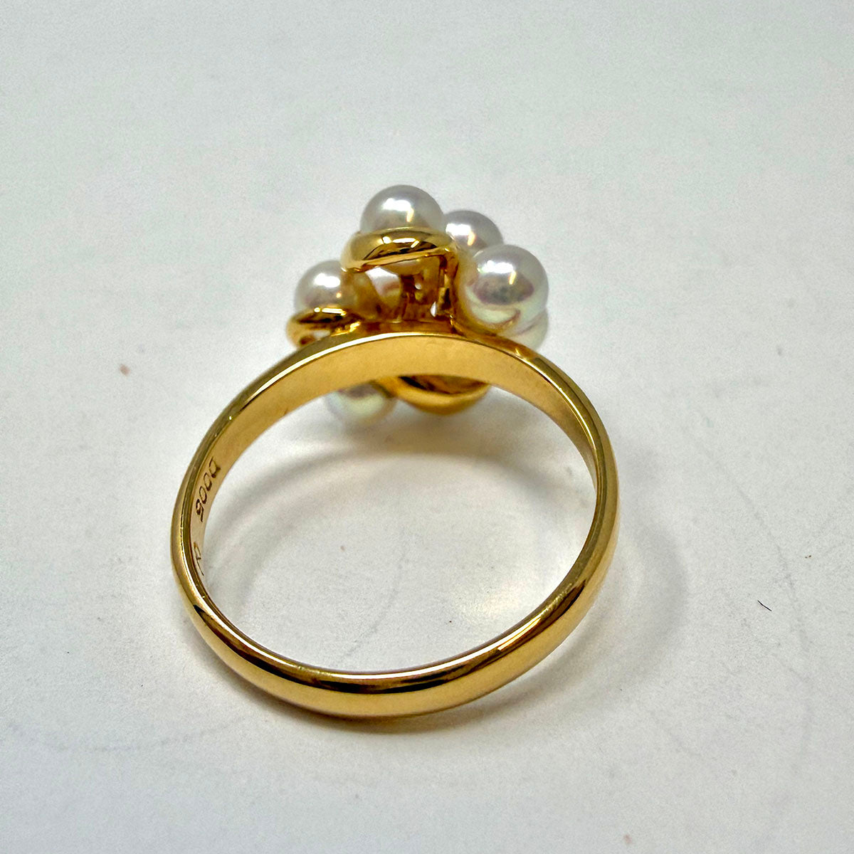 18k Gold Akoya Pearl and Diamond Ring