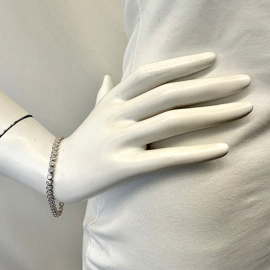 7" Bezel Set Round CZ Rhodium-plated Tennis Bracelet