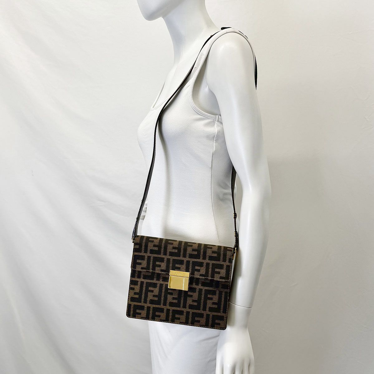 Fendi Zucca Canvas Shoulder Bag