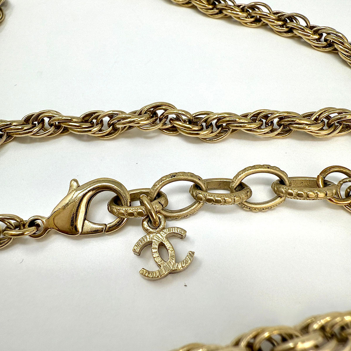 Chanel Faux Pearl CC Pendant Necklace