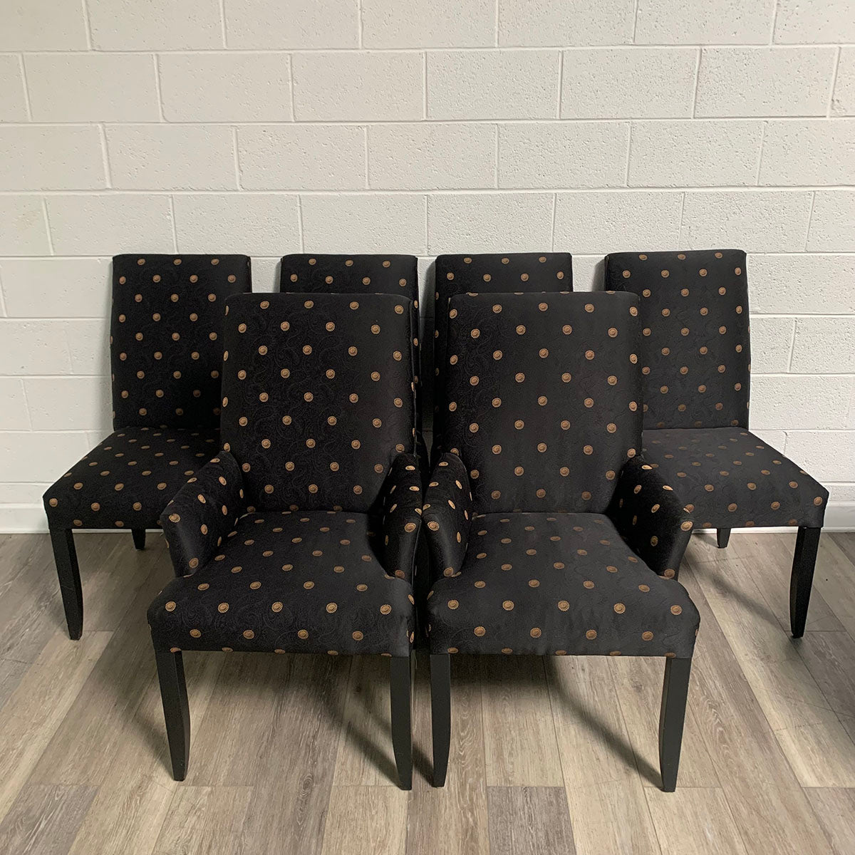 Set of Six Black Dining Chairs