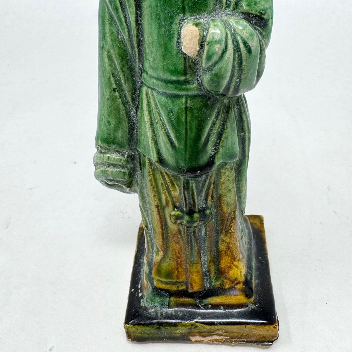 Set of Three Glazed Pottery Figures of Attendants Ming Dynasty