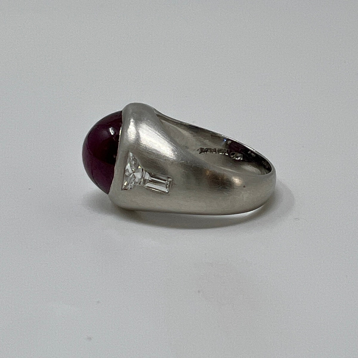 Platinum Ring with Star Ruby and Diamonds