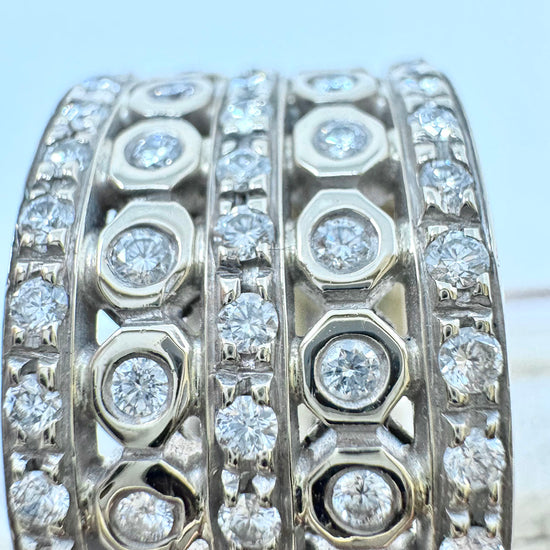 Doris Panos 18K White Gold 5 Row Diamond Ring