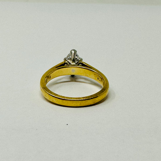 18K Gold Ring with 0.71 Marquise Cut Diamond