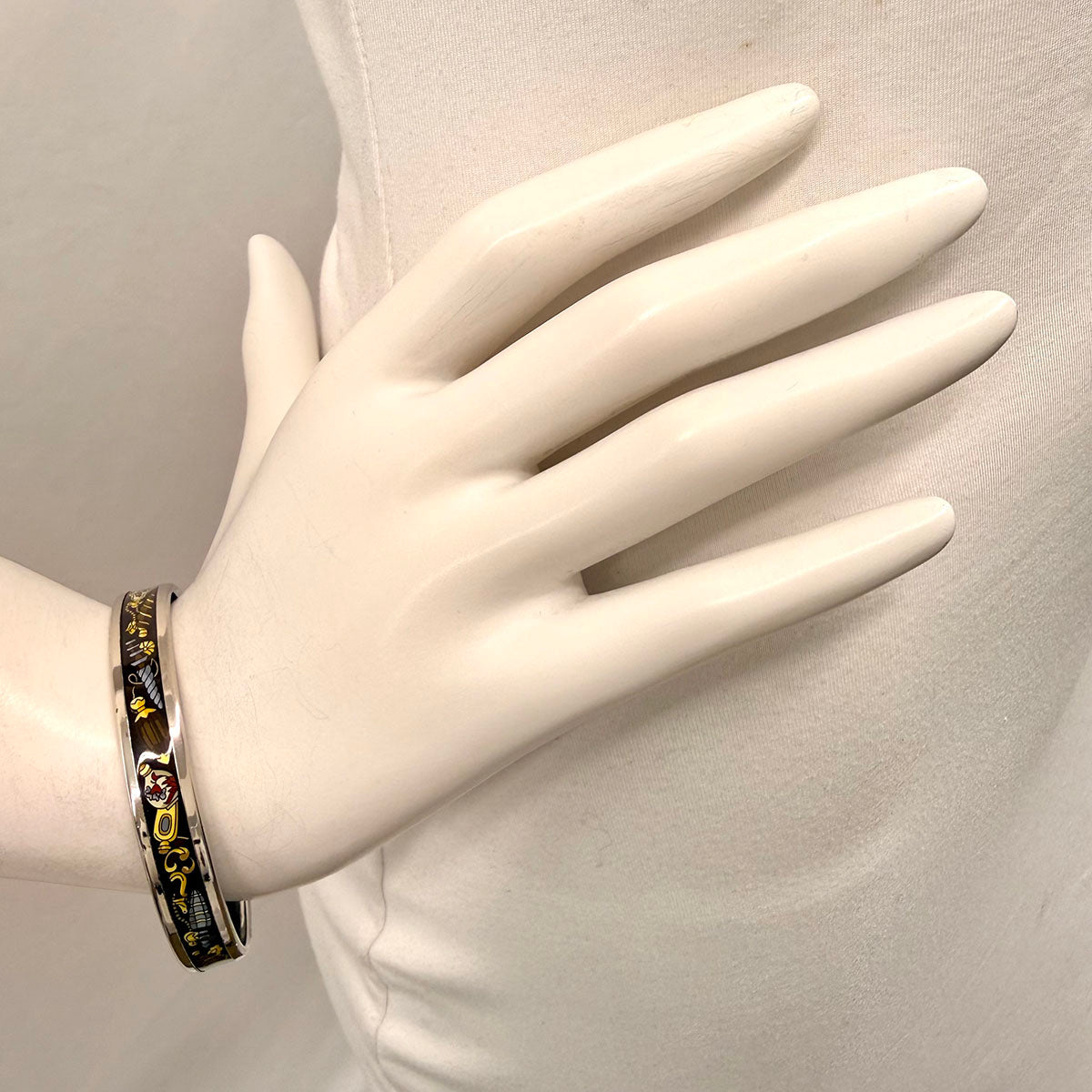 Hermes Narrow Enamel Bangle Bracelet