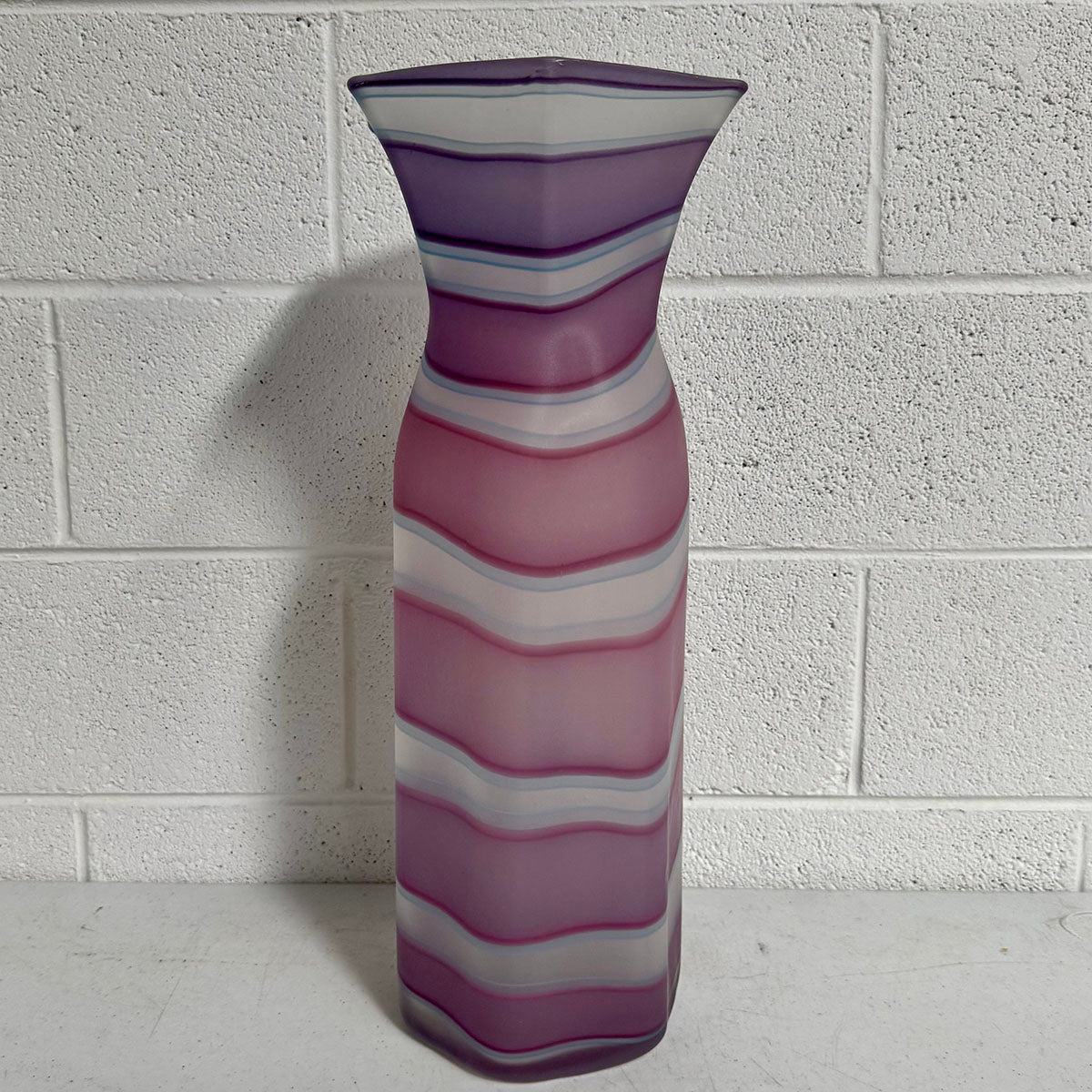 Tall Matte Art Glass Vase