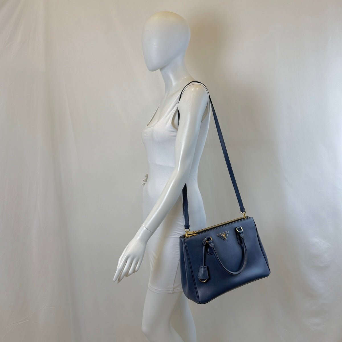 Prada Galleria Saffiano Leather Double Zip Handle Bag