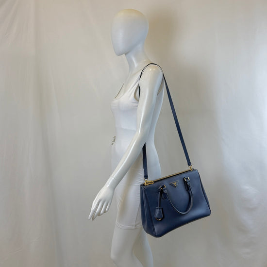 Prada Galleria Saffiano Leather Double Zip Handle Bag