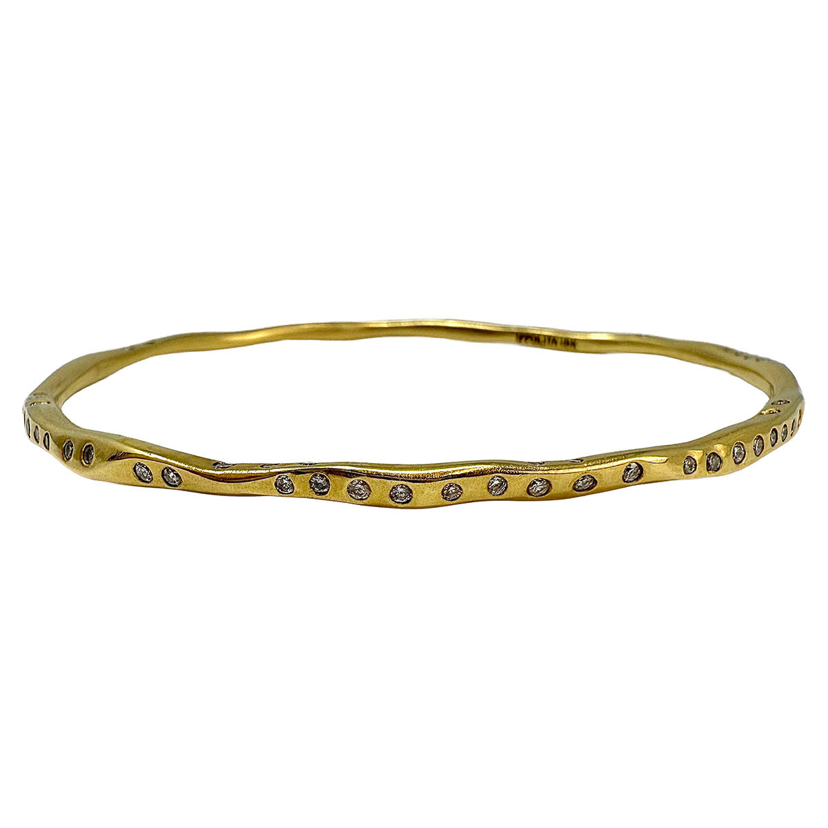 Ippolita 18K Gold Diamond Squiggle Bangle