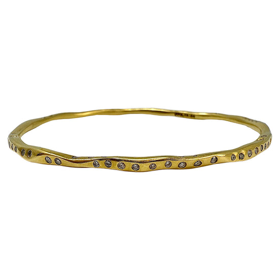 Ippolita 18K Gold Diamond Squiggle Bangle