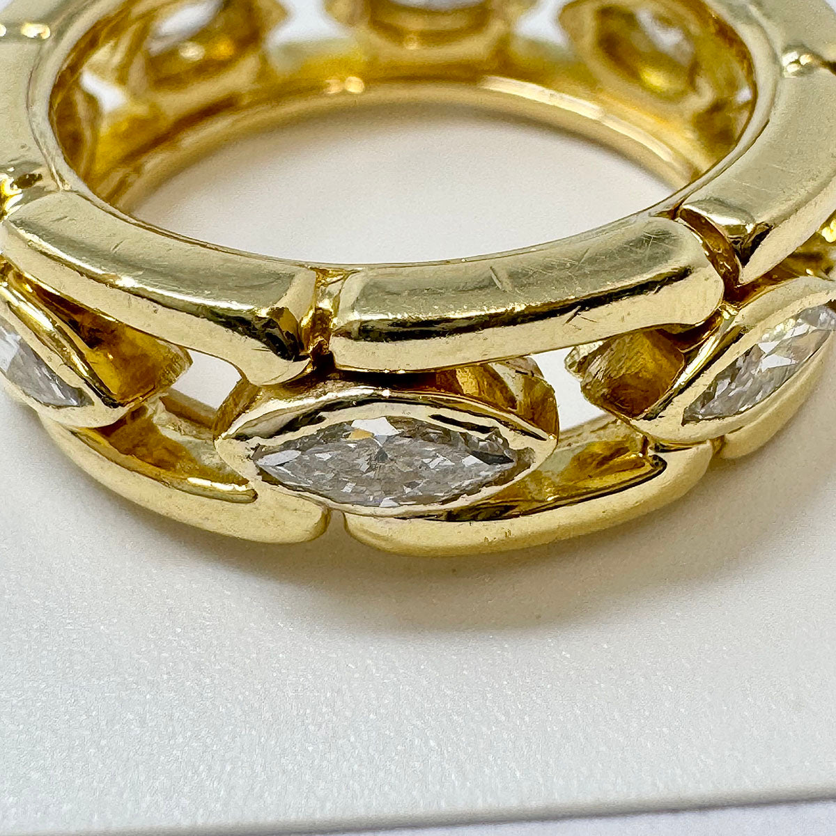 Montclare 18K Yellow  Ring with 8 Marquise Diamond