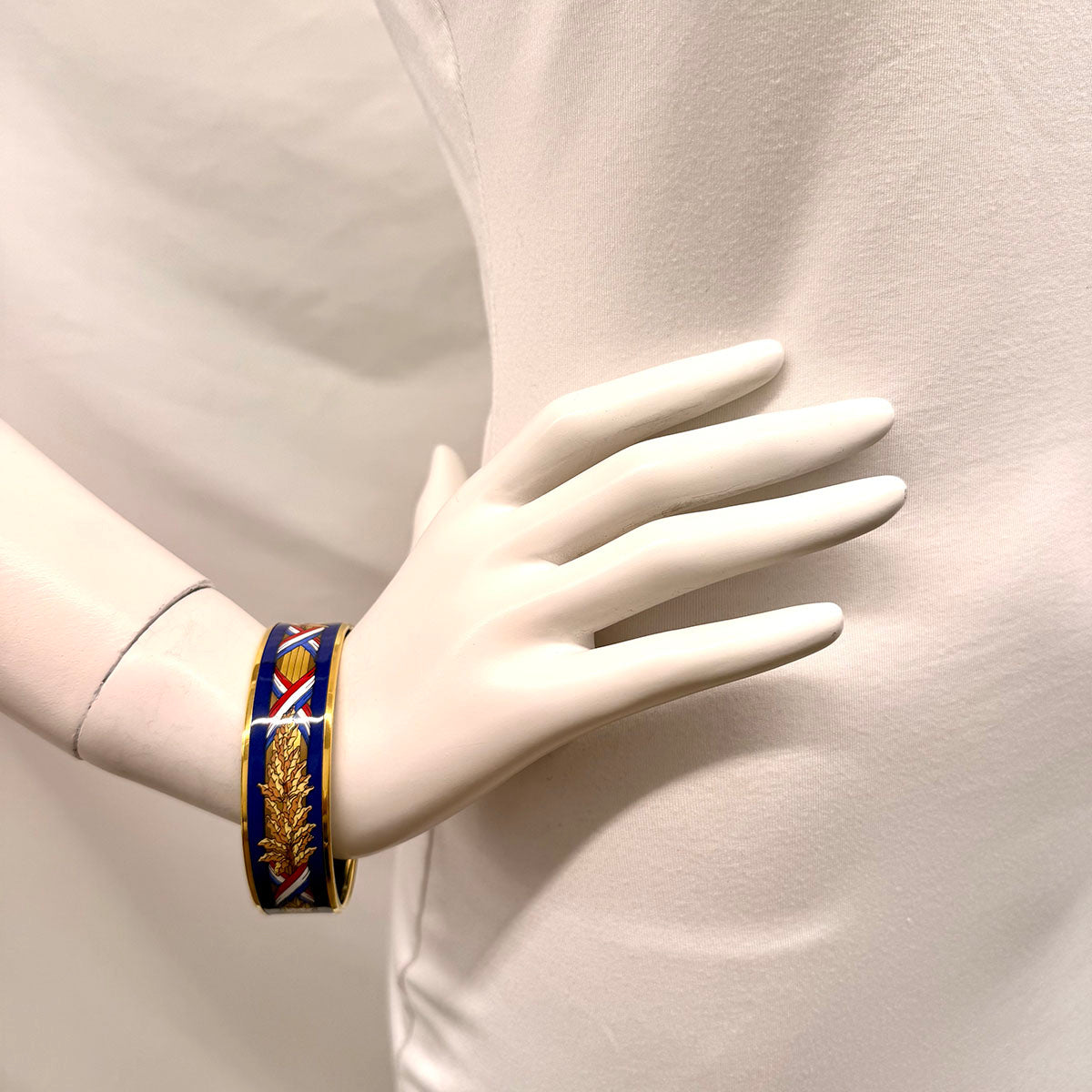 Hermes Wide Enamel Bangle Bracelet