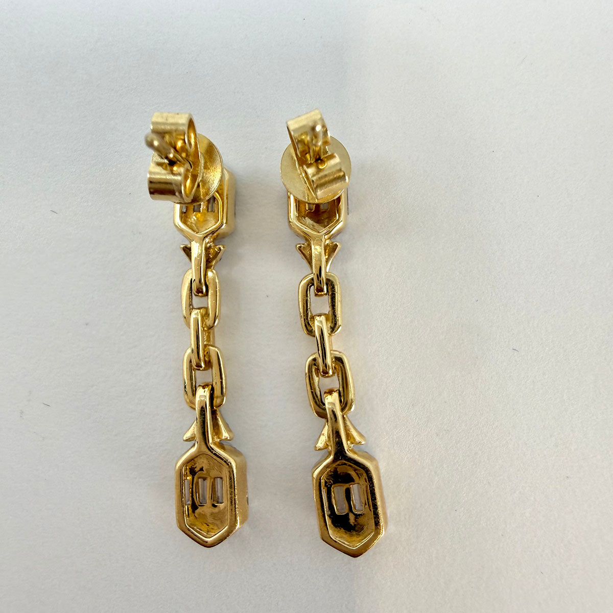 14K Yellow and White Drop Earrings with Diamonds