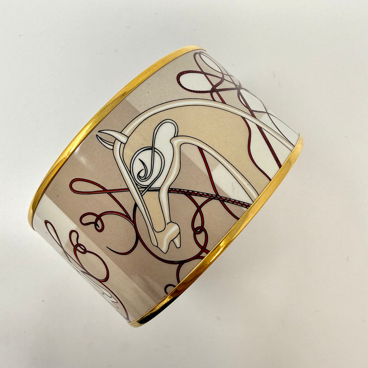 Hermes Extra Wide Enamel Bangle Bracelet