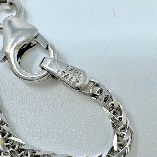 18K White Gold  15" Necklace with Removable White Gold Diamond Enhancer