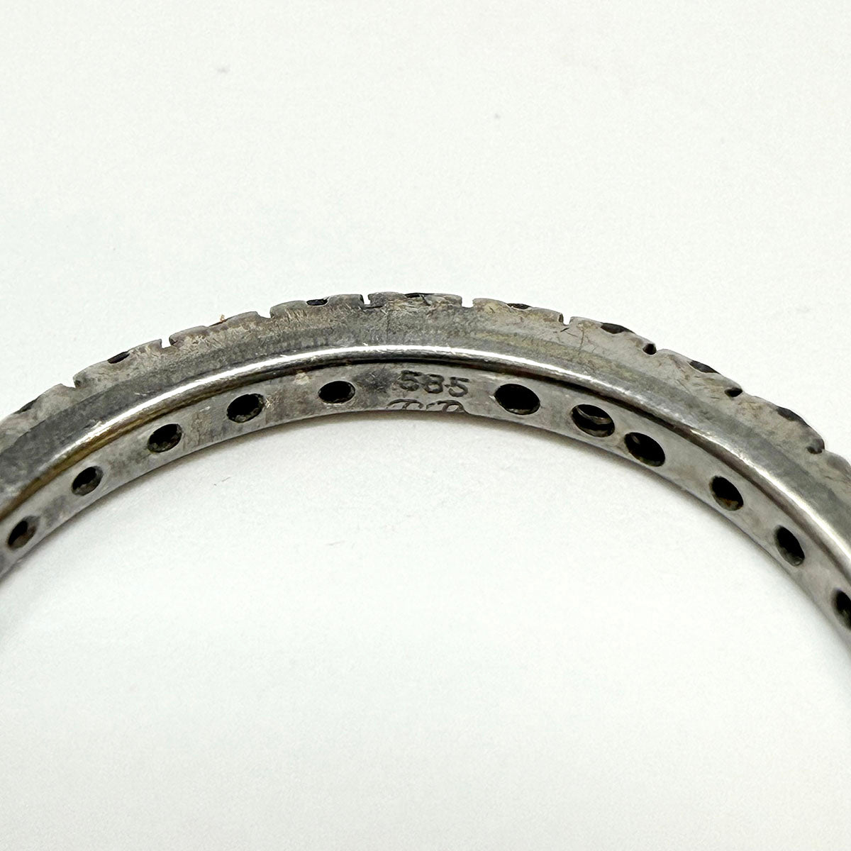 14K White Gold Black Diamond Eternity Band