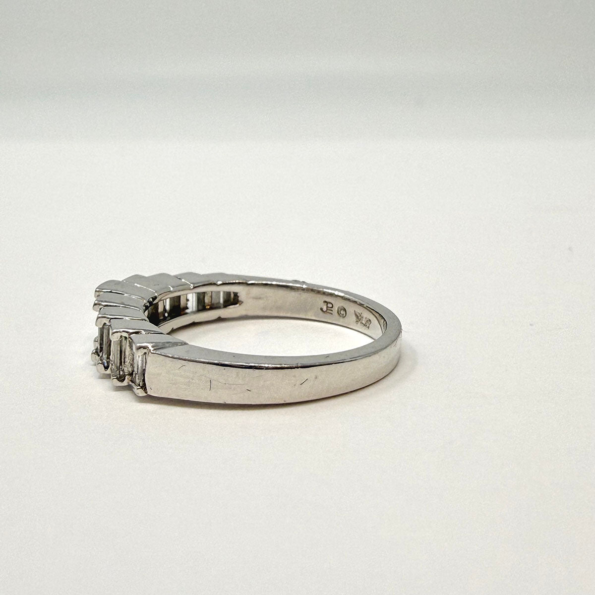 Platinum Ring with 9 Baguette Diamonds