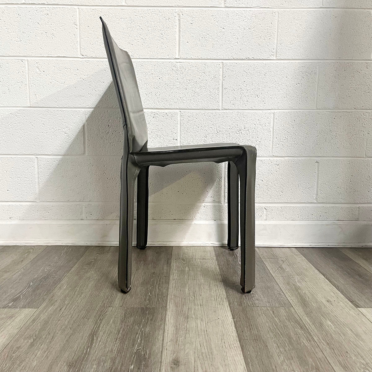 Set of 4 Grey Mario Bellini CAB 412 Leather  Dining Chairs for Cassina