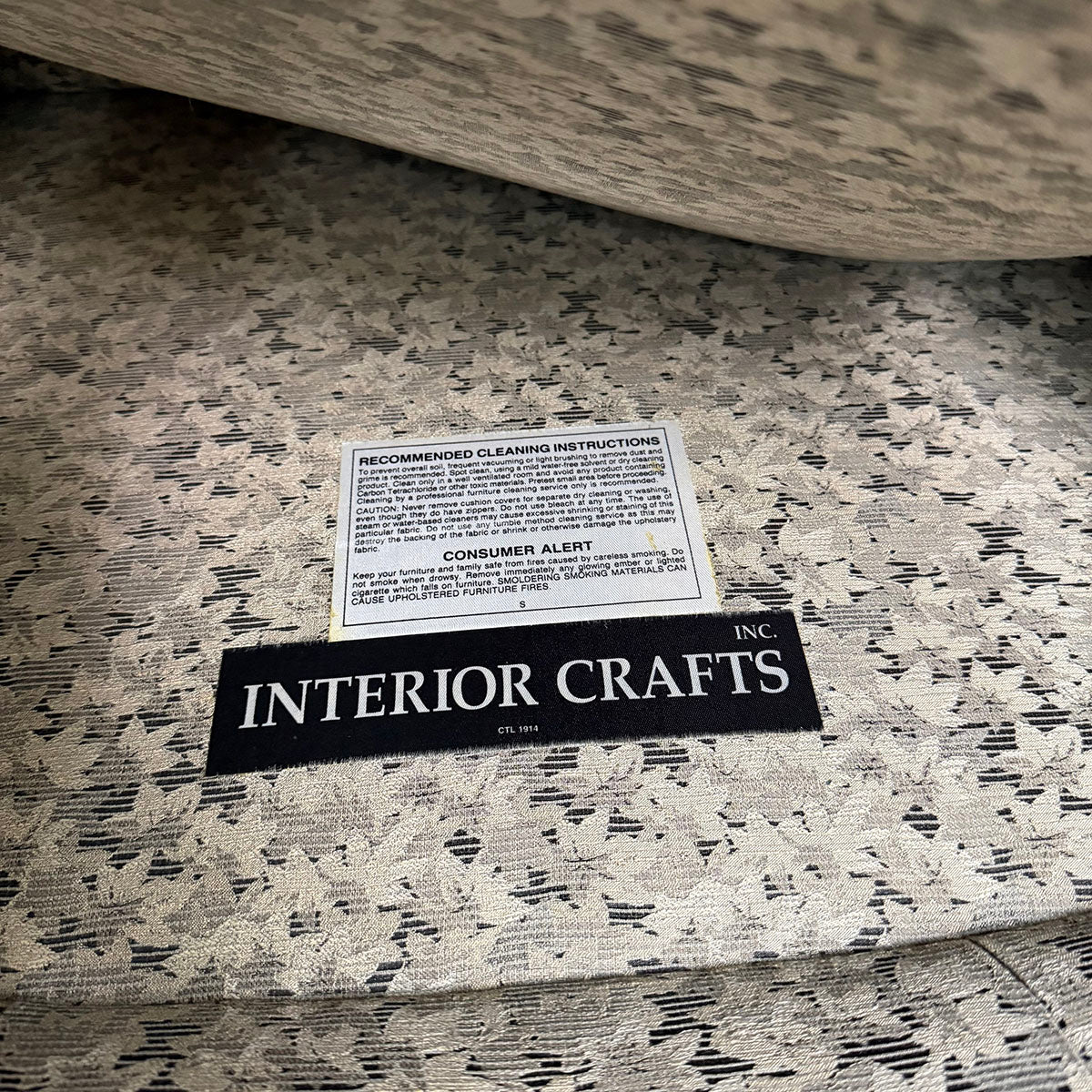 Pair of Interior Crafts Gray and Beige Lounge Chairs