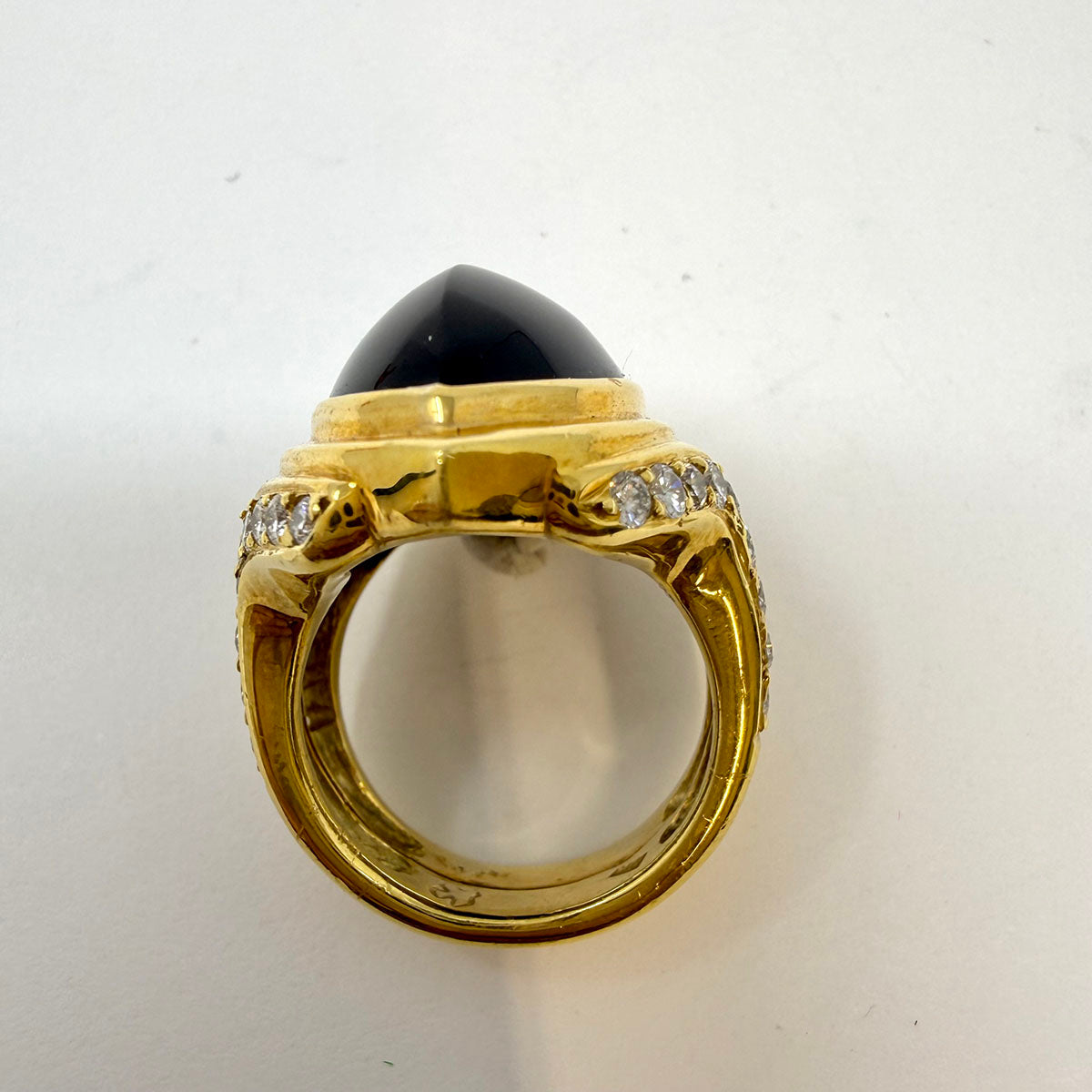 Susan Berman 18K Gold Onyx and Diamond Ring
