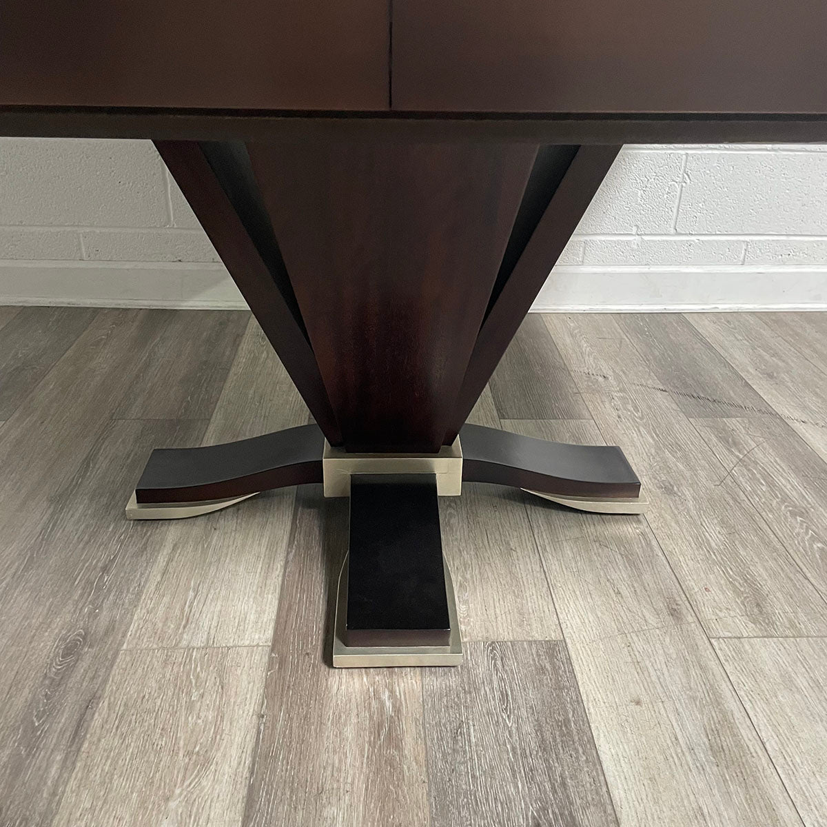 Interior Crafts Square Wood Dining Table with Pedestal Base