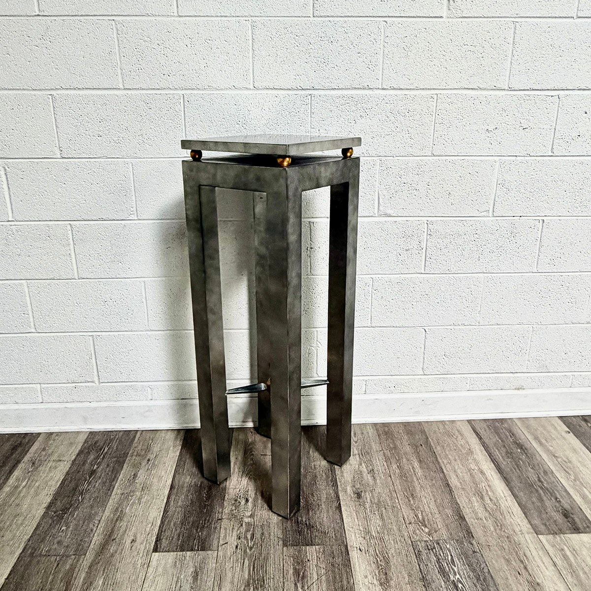 Silver Finished  Wood Plant Stand