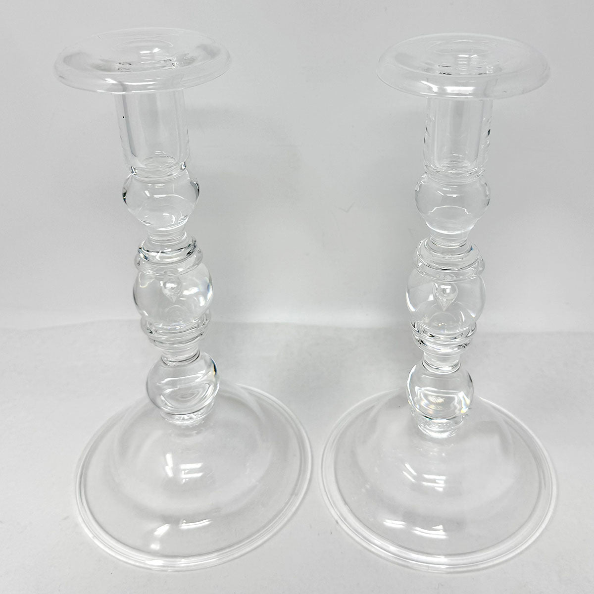 Pair of Teardrop Candle Holders, Signed