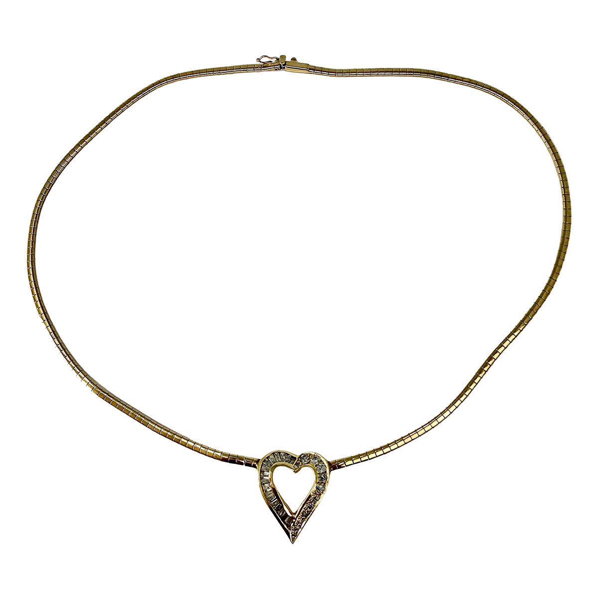14K Gold Necklace Diamond Heart Necklace