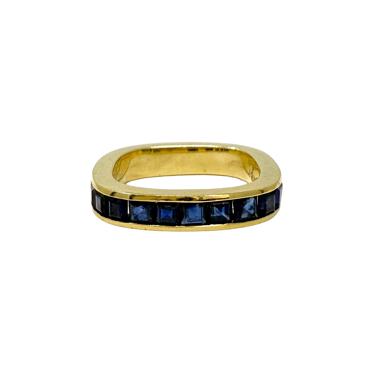 18K Gold Ring with 11 Sapphires